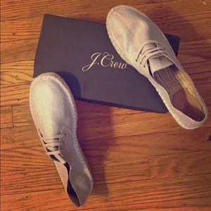 Metallic silver shoes